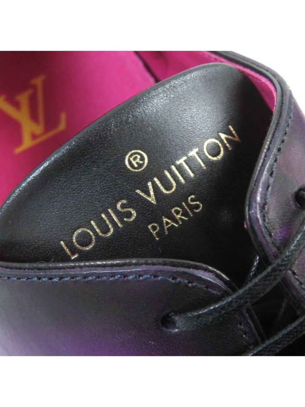 Louis Vuitton Congres Line Plain Toe Derby Shoes Leather Purple Gradient - Picture 9 of 14